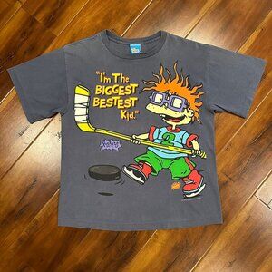 Vintage Nickelodeon Rugrats Shirt Single Stitch Cartoon Tee Hockey Chucky Medium
